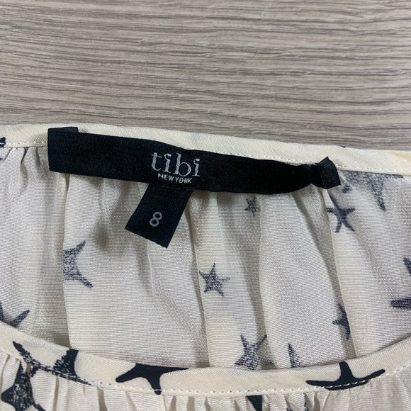 Tibi Silk Starfish Novelty Print Cream Sleeveless Dress - Picture 4 of 10